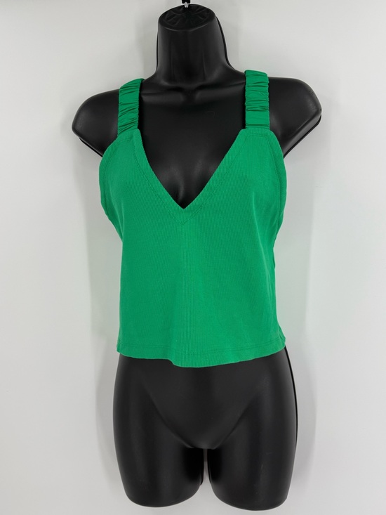 Anthropologie Tops - Anthropologie Maeve Ruched Crisscross Strap Cutout Back Tank | Green | Medium